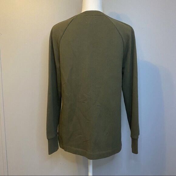 Lou and Grey Sweater Womens XS Pullover Oversized Top Olive Knit Cotton Blend - Picture 4 of 9